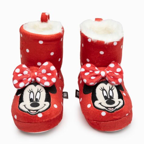 Pantufla Bota Niña Puntos Minnie Rojo Disney-1