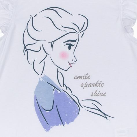Polera Niña Smile Shine Frozen Blanco Disney-5