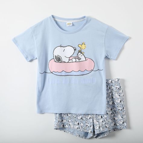 Pijama Corto Mujer Summer Snoopy Morado-0