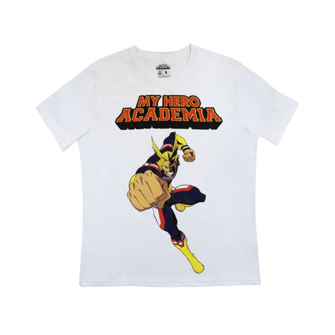 Polera Manga Corta Hombre Blanco My Hero Academia-0