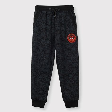 Pantalon de Buzo Niño Logo Spiderman Negro Marvel-0
