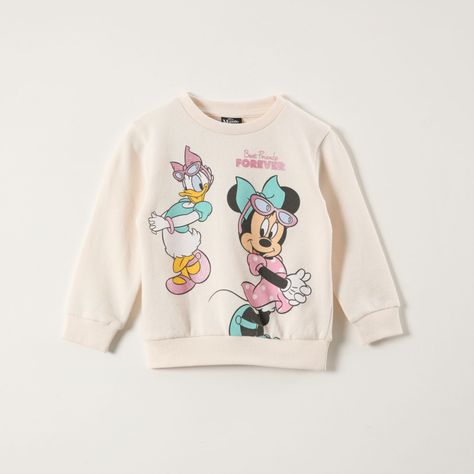 Poleron Cerrado Niña Daisy y Minnie Beige Disney-0