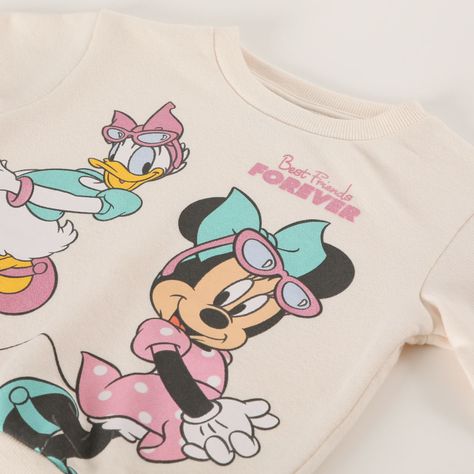 Poleron Cerrado Niña Daisy y Minnie Beige Disney-2
