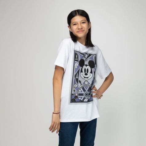 Polera Niño Bicolor Mickey 100 años Blanco Disney-0