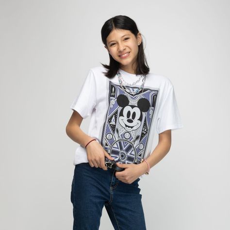 Polera Niño Bicolor Mickey 100 años Blanco Disney-1