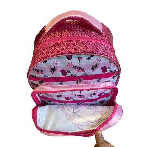 Mochila Escolar Niña Lentejuelas Rosado Barbie-4
