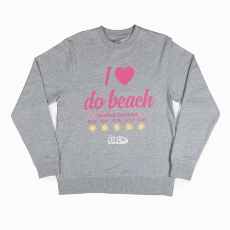 Poleron Mujer I Love Da Beach Gris Barbie-0