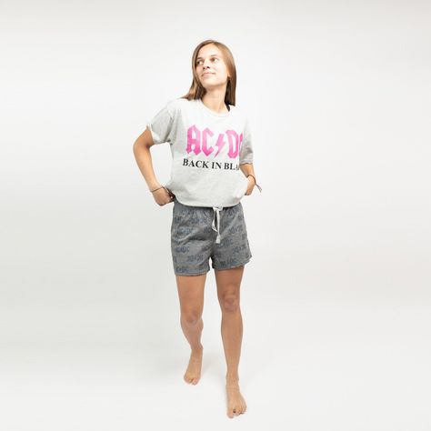Pijama Mujer Print Gris AC/DC-0