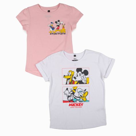 Pack Poleras Niña Mickey y sus Amigos Rosado Disney-0