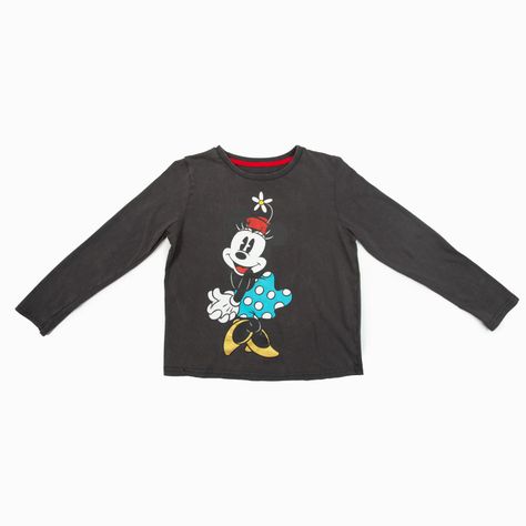 Polera Manga Larga Niña Feliz Gris Minnie Disney-0