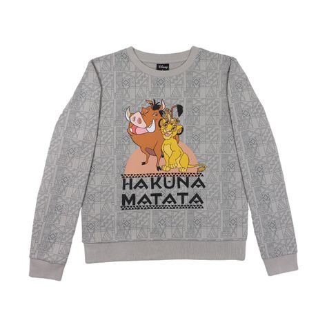 Poleron Mujer Rey León Hakuna Gris Disney-0