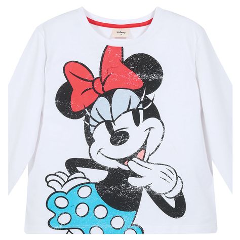 Polera Manga Larga Niña Minnie Wait Blanco Disney-2