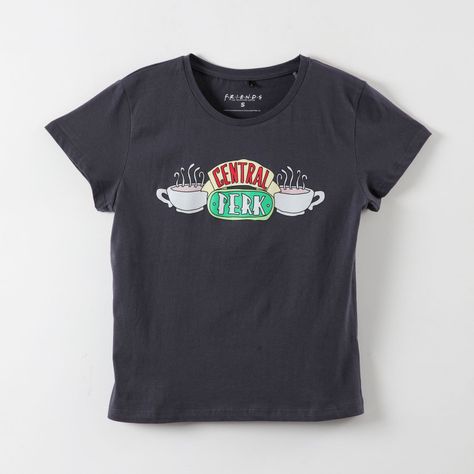 Polera Manga Corta Mujer Central Perk Negro Friends-0