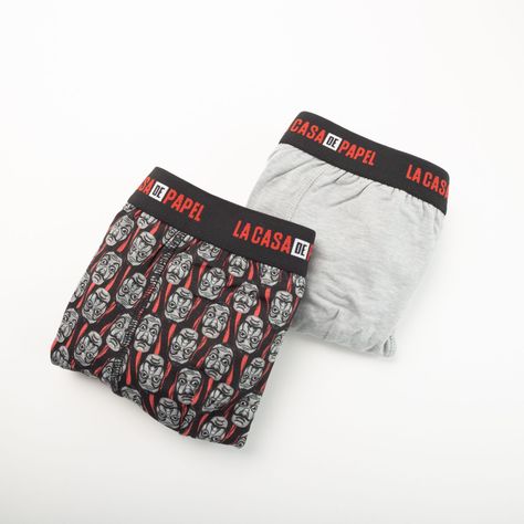 Boxer Hombre La Casa de Papel Iconos Gris Netflix-2