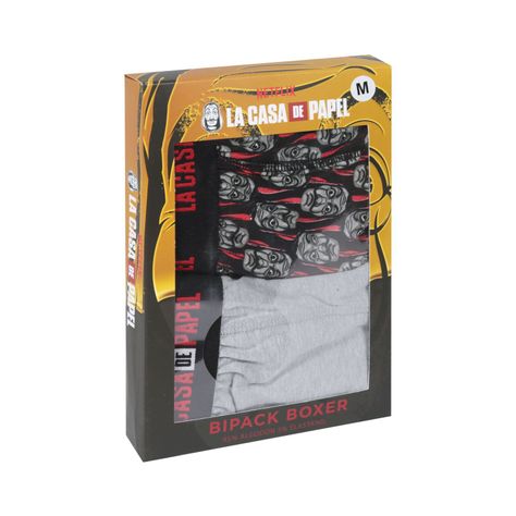 Boxer Hombre La Casa de Papel Iconos Gris Netflix-1