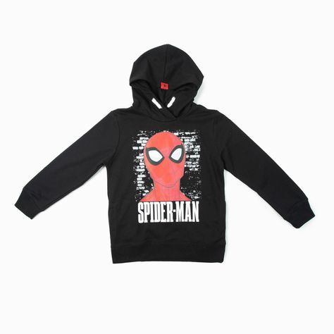 Poleron Niño Spiderman Pensando Negro Marvel-0