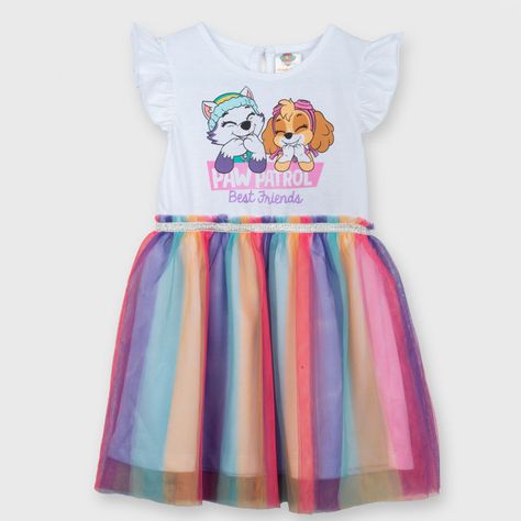 Vestido Niña Arcoiris Blanco Paw Patrol-0