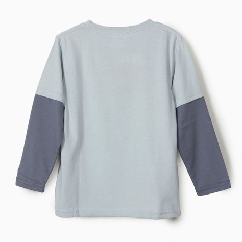 Polera Manga Larga Niño Doble Manga Capa Gris Naruto-1