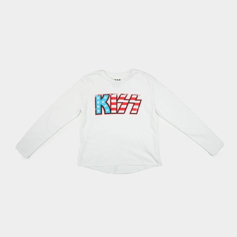 Polera Manga Larga Niña Logo Blanco Kiss-0