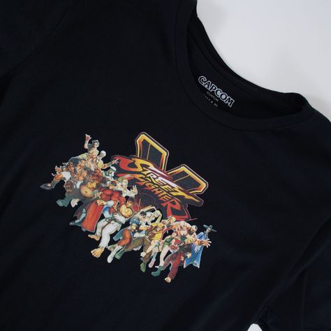 Polera Hombre Street Fighter Lucha Negro-1