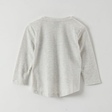 Polera Manga Larga Niña Minnie Corazòn Gris Disney-2