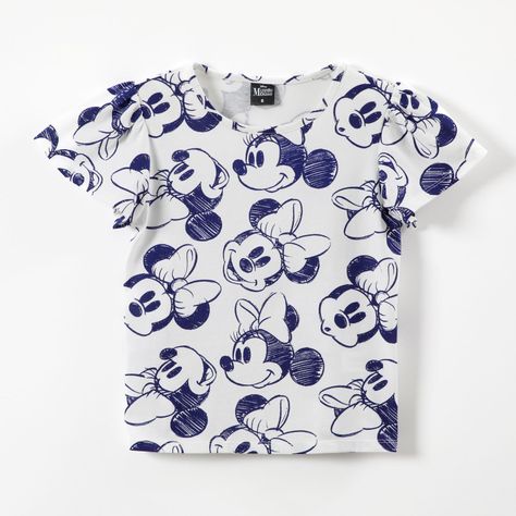Polera Manga Corta Niña Caras Minnie Blanco Disney-0