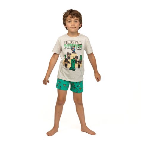 Pijama Niño SURVIVAL Gris Minecraft-0