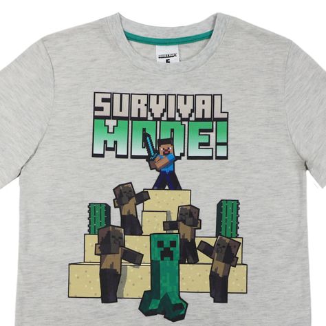 Pijama Niño SURVIVAL Gris Minecraft-4
