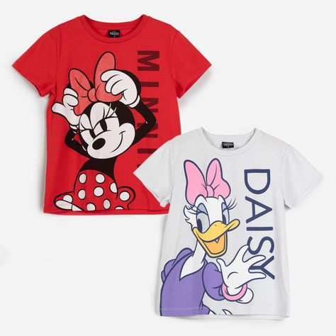 Pack Polera Manga Corta Niña Minnie Daisy Rojo Disney-0