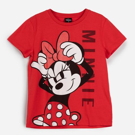 Pack Polera Manga Corta Niña Minnie Daisy Rojo Disney-2