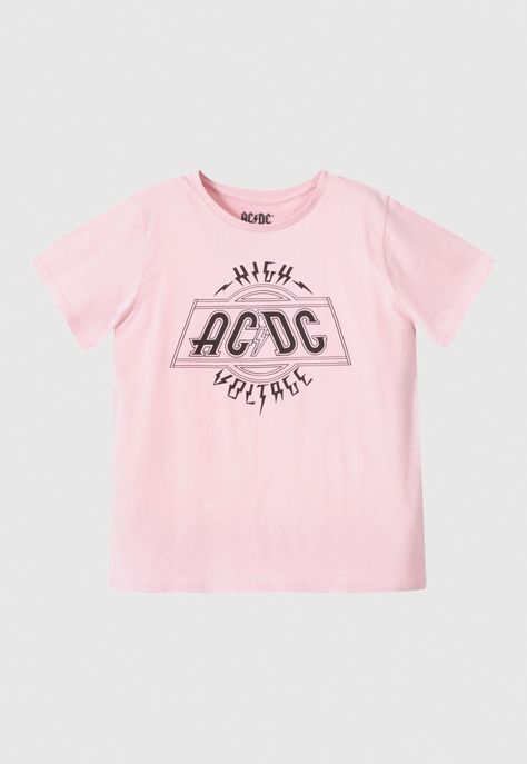 Polera Mujer  Acdc Voltage Rosado-0
