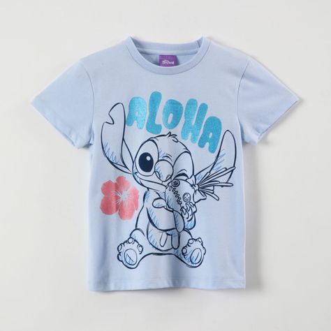 Polera Manga Corta Niña Lilo y Sitch Celeste Disney-2