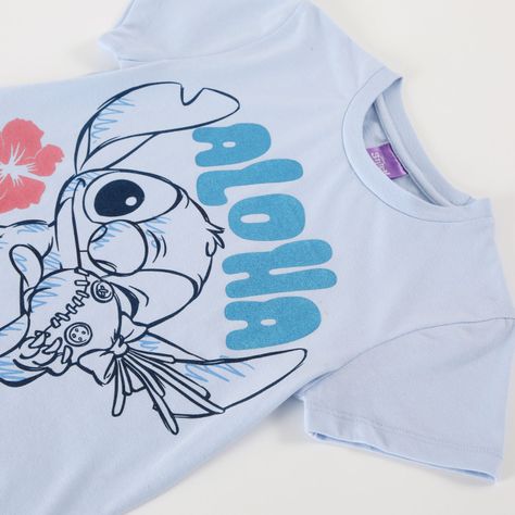 Polera Manga Corta Niña Lilo y Sitch Celeste Disney-3