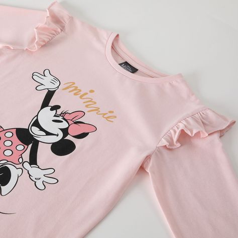 Polera Manga Larga Niña Minnie Cozy Rosado Disney-1