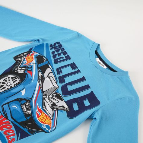 Polera Manga Larga Niño Speed Club Azul Hot Wheels-1