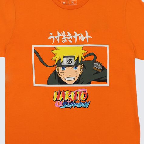 Polera Hombre Aldea de la Hoja Naranjo Naruto-2