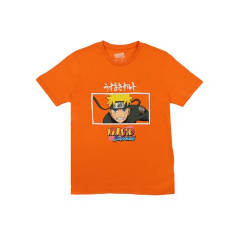 Polera Hombre Aldea de la Hoja Naranjo Naruto-0