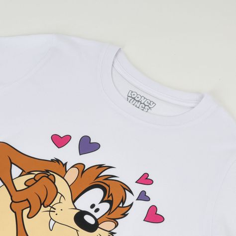 Polera Manga Corta Mujer Taz Love Blanco Looney Tunes-1