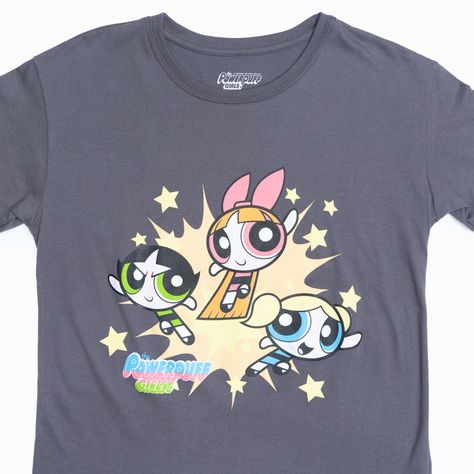 Polera Mujer Chicas Superpoderosas  Gris Cartoon Network I-2