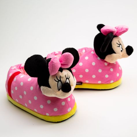 Pantufla 3D Niña Minnie Puntos Rosado Disney-0