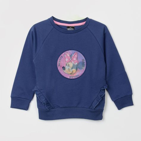 Poleron Niña Holograma Minnie Azul Disney-0