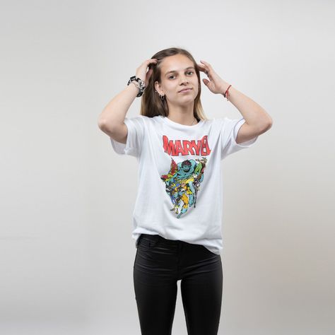 Polera Mujer Avengers Team Blanco Marvel-0