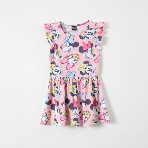 Vestido Niña Caras Minnie Verde Disney-0