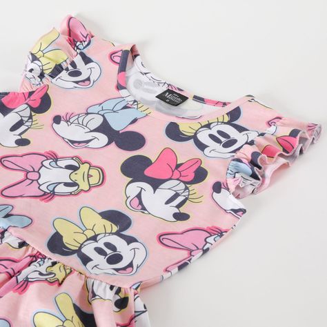 Vestido Niña Caras Minnie Verde Disney-2