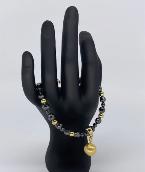 Pulsera Carolina con grafito enchape de oro 18K-0