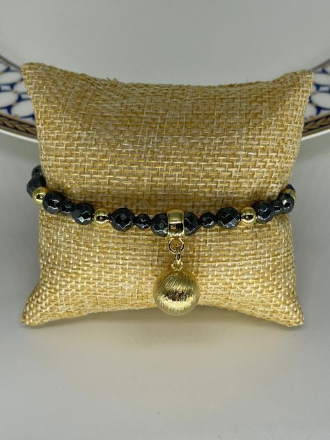 Pulsera Carolina con grafito enchape de oro 18K-1