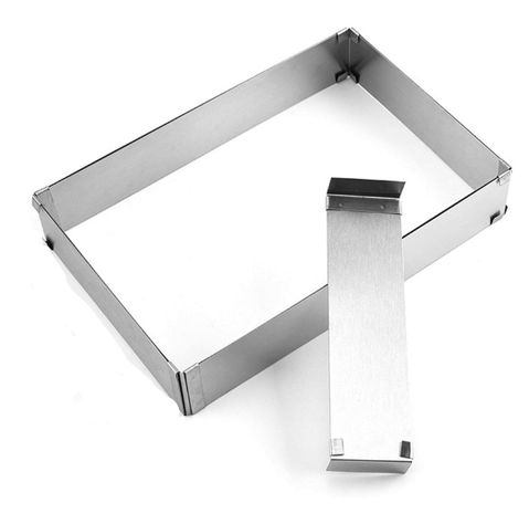 MOLDE DE ACERO INOXIDABLE RECTANGULAR PARA HORNO AJUSTABLE-0