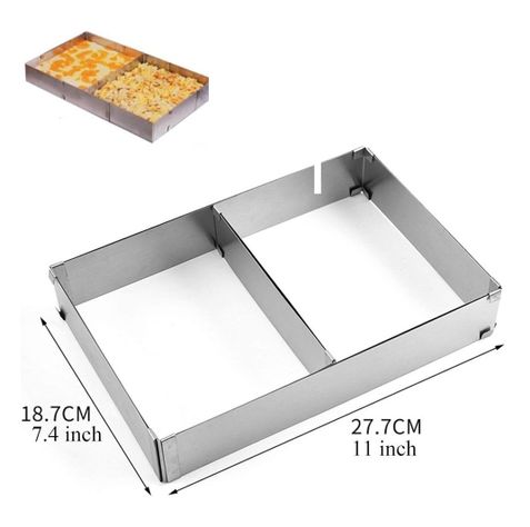 MOLDE DE ACERO INOXIDABLE RECTANGULAR PARA HORNO AJUSTABLE-1