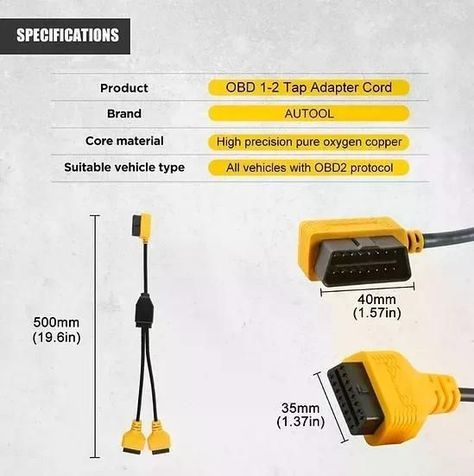 Cable Obd2 Autool 1 A 2 Splitter 50 Cm Automotriz-5