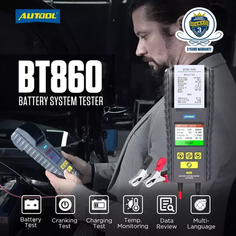 Scanner Batería Automotriz BT860 con impresora -1